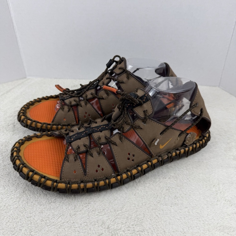 RARE! Vintage Nike ACG Considered Cooper Canyon Brown Leather Sandals Sz 11-EUC